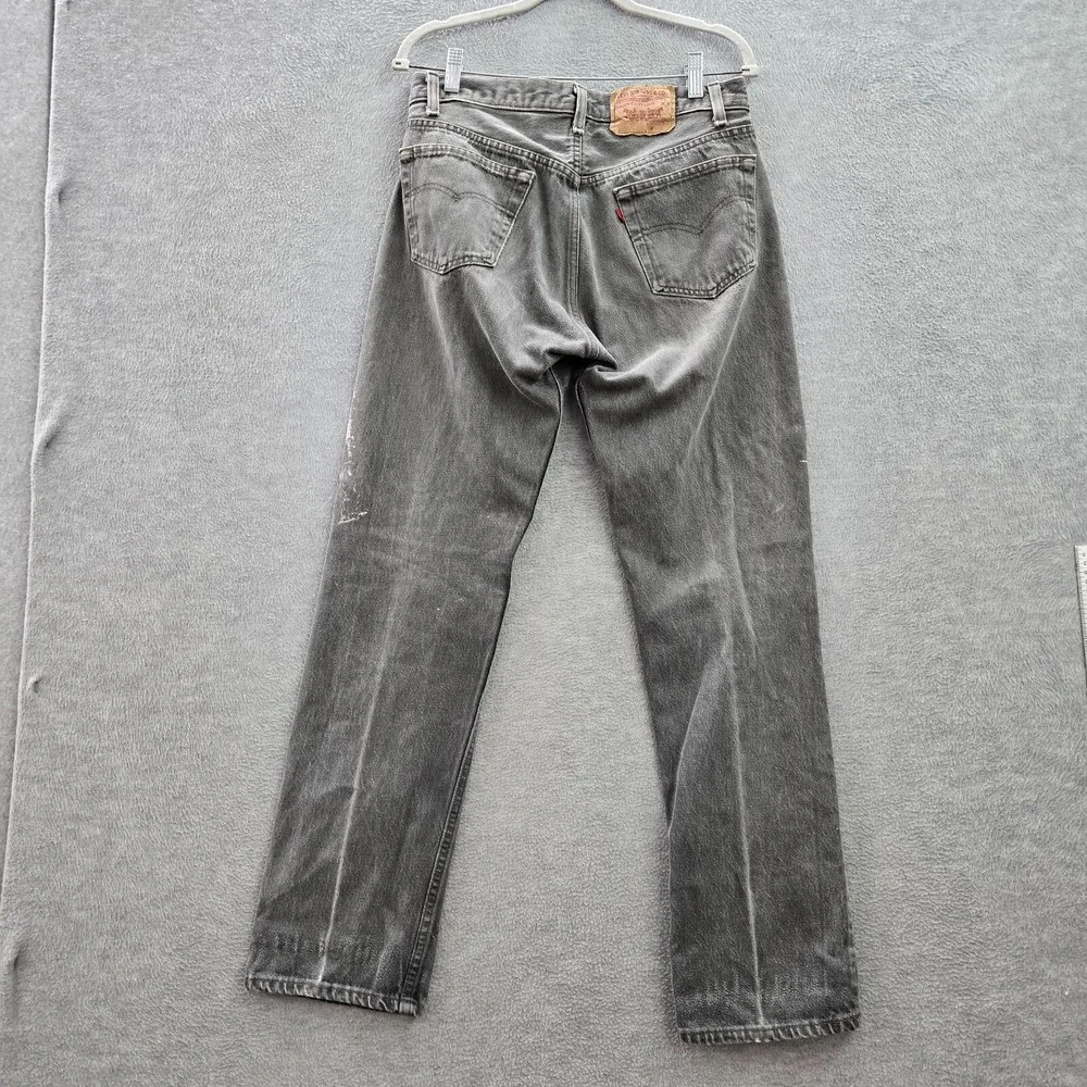 VINTAGE Levi's 501 Men Jeans 33x32 Gray Denim Straight Original Button Fly READ